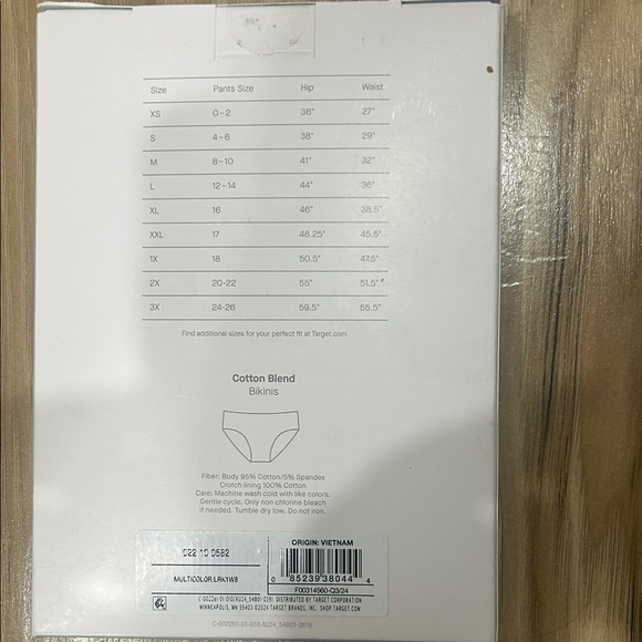 Auden Cotton Blend Bikini 6-Pack - Black, Blue, Green - Picture 3 of 4